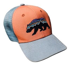 Patagonia Orange and Blue Bear Trucker’s Hat
